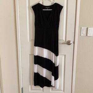 INC black and white maxi dress